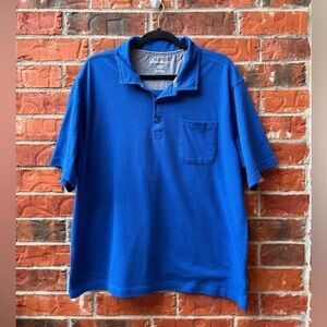 Eddie Bauer Mens 2X Blue Short Sleeve Golf Polo Casual Shirt